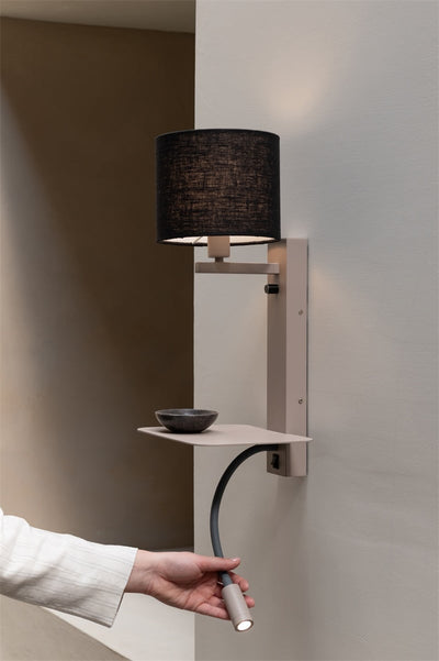 Wandlamp Florence met leeslampje zwarte kap by it's about RoMi
