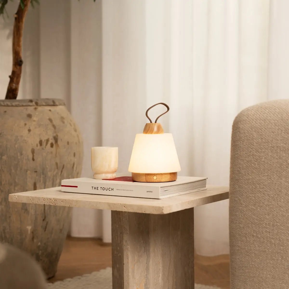 Tafellamp oplaadbaar Liv lichtbruin