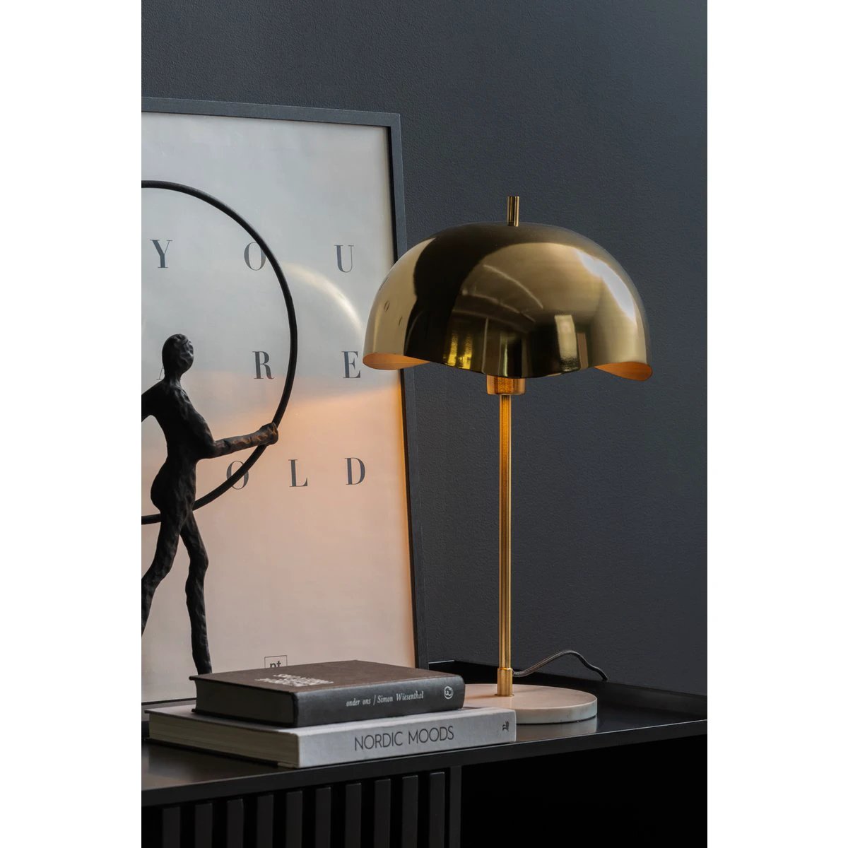 Tafellamp Wave Dome Goud by Leitmotiv