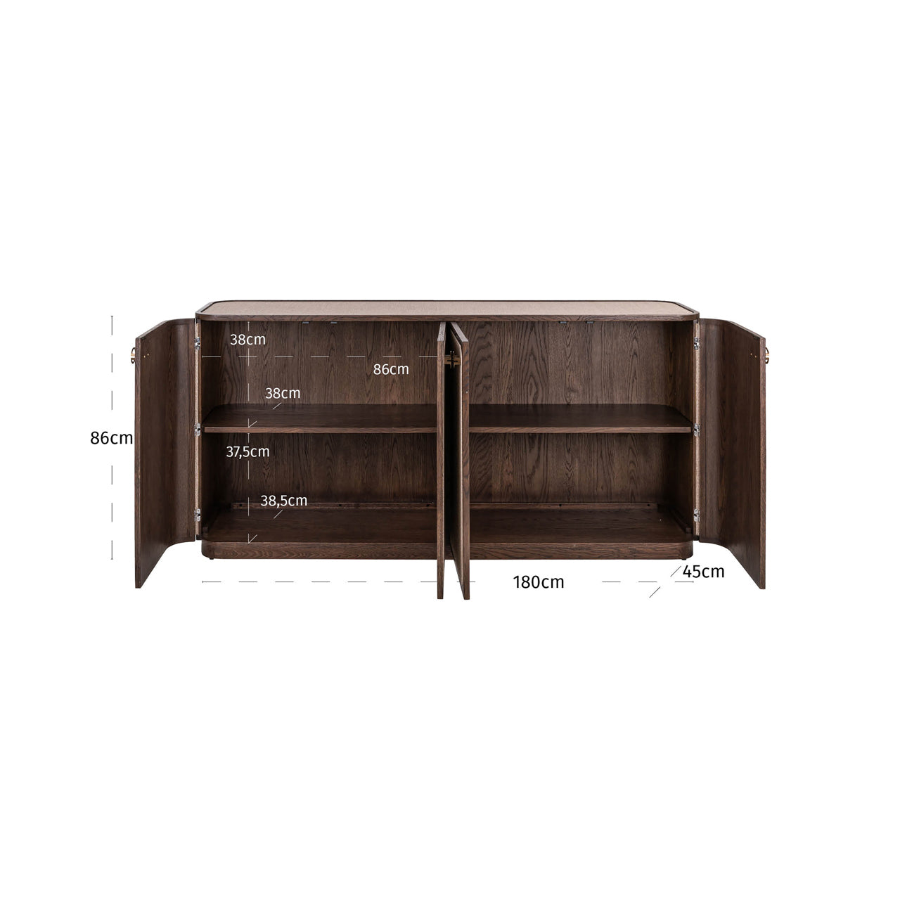 Dressoir Willox bruin 4-deurs