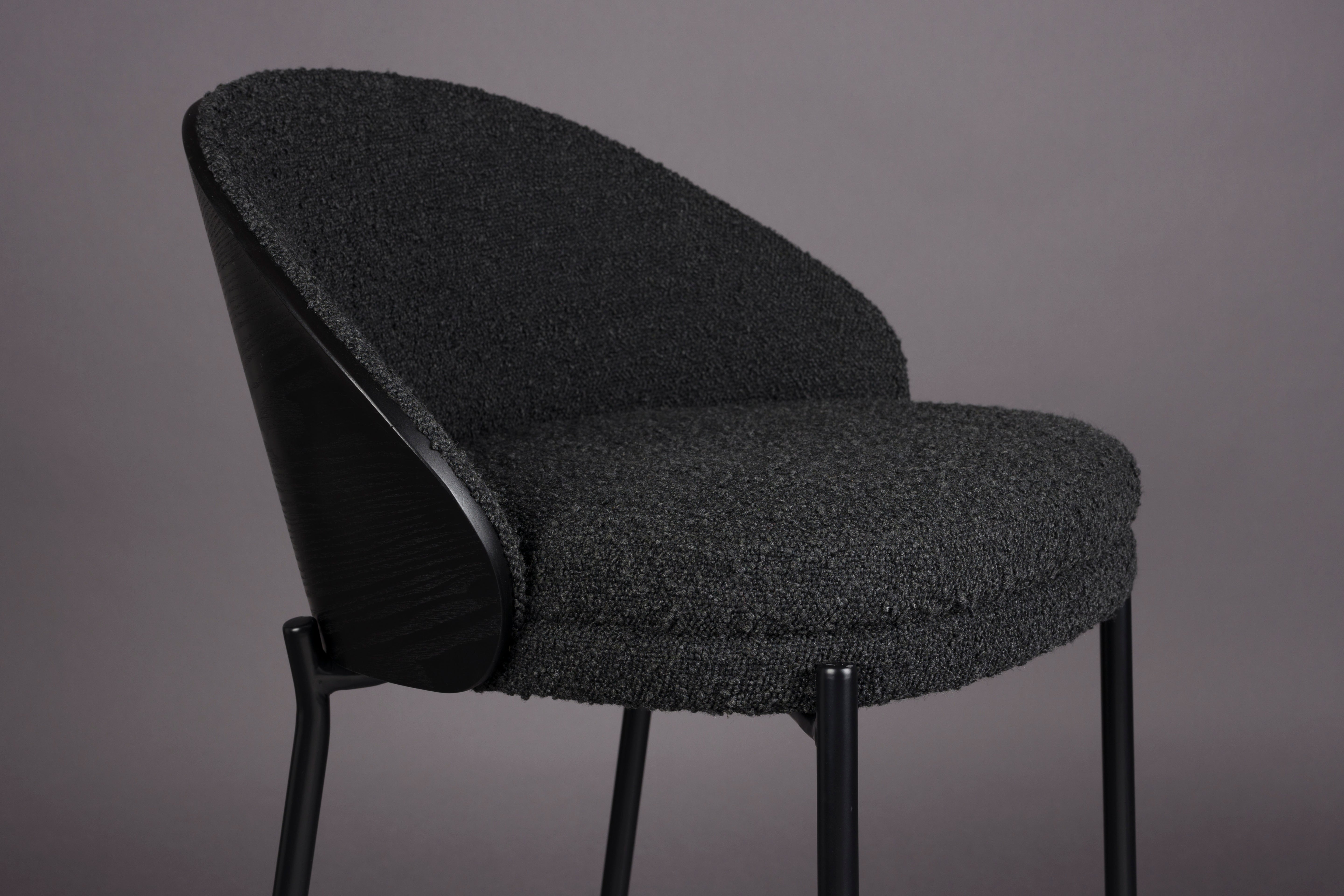 Counter Chair Rodin BouclÃ© Black