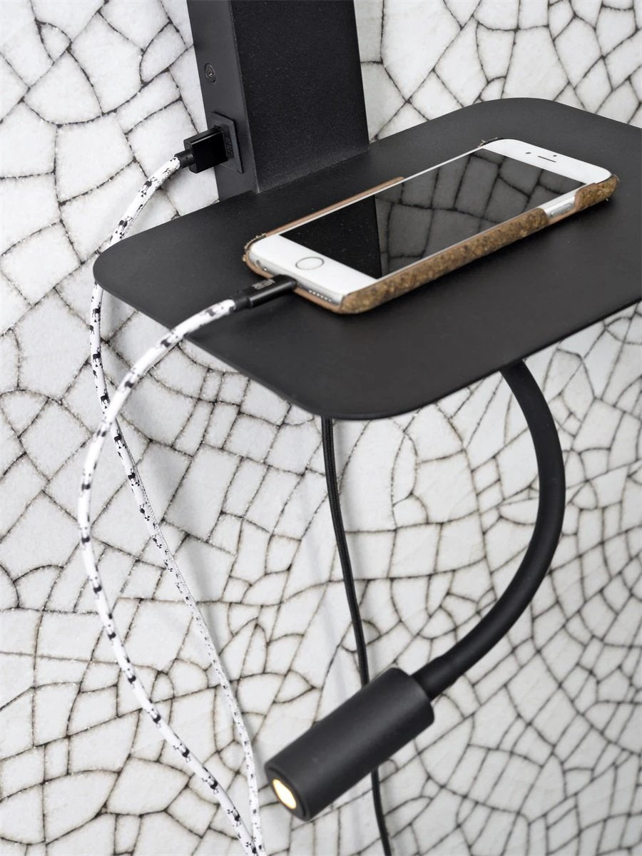 Wandlamp Florence - Wit/Zwart - 24x22x52cm by it's about RoMi