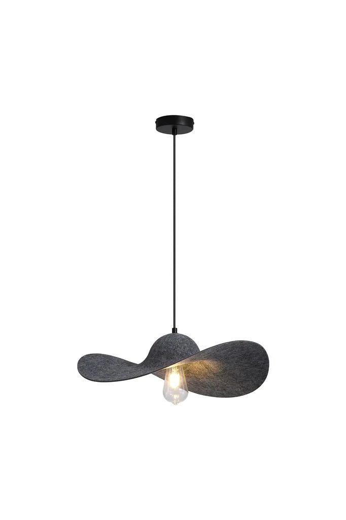 Hanglamp Ripple 1Lt Black Metal, Felt by Searchlight