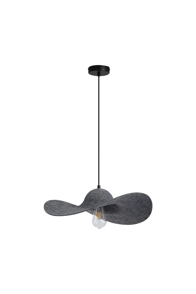 Hanglamp Ripple 1Lt Black Metal, Felt by Searchlight