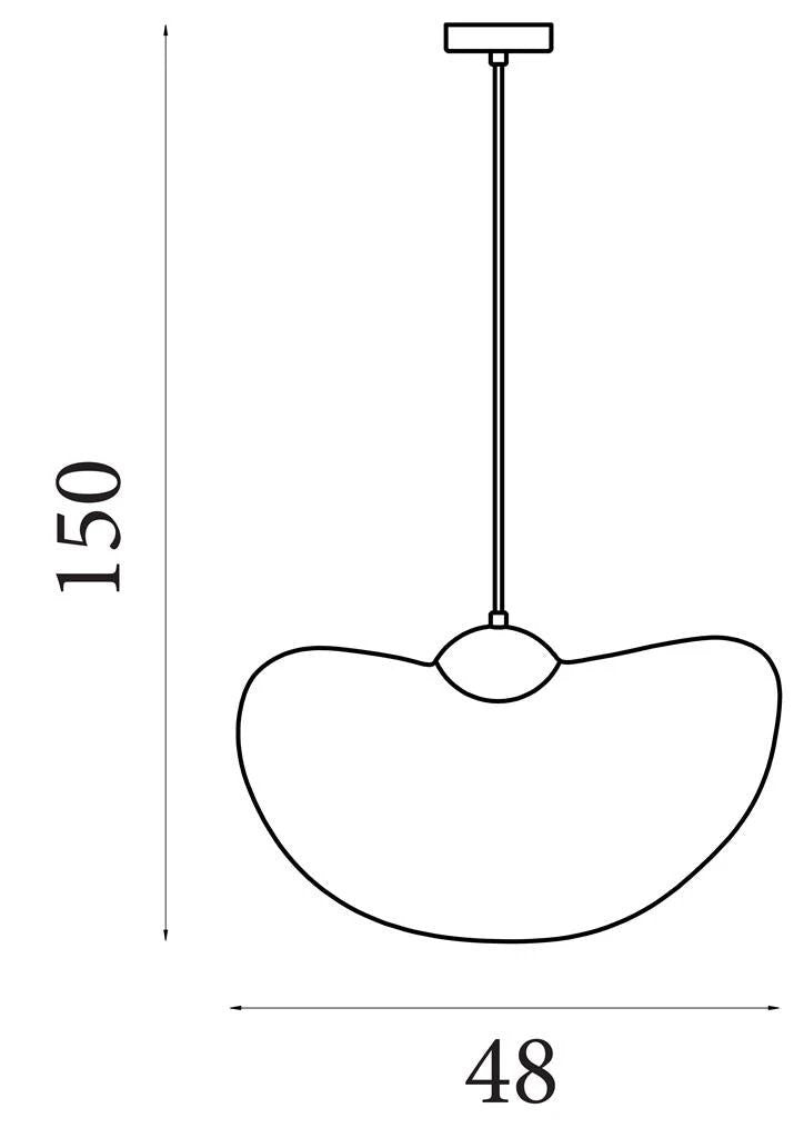 Hanglamp Ripple 1Lt Black Metal, Felt by Searchlight