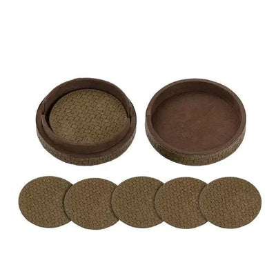 Onderzetters Delcia Groen - Vegan Leer (Set van 6) by PTMD