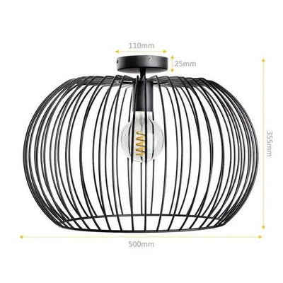 Plafondlamp Wire Zwart Ø50cm by ETH