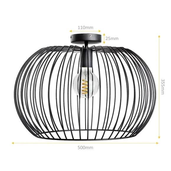 Plafondlamp Wire Zwart Ø50cm by ETH