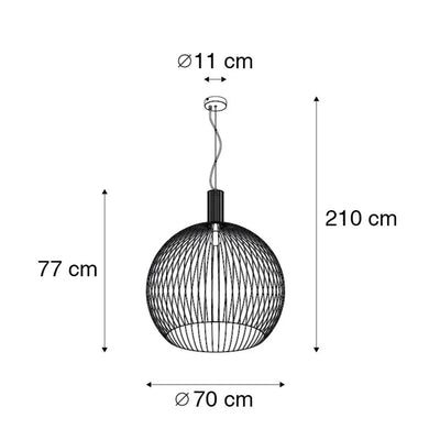 Hanglamp Wire Zwart Ø70cm by ETH
