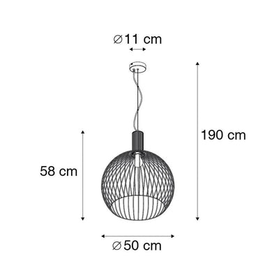 Hanglamp Wire Zwart Ø50cm by ETH