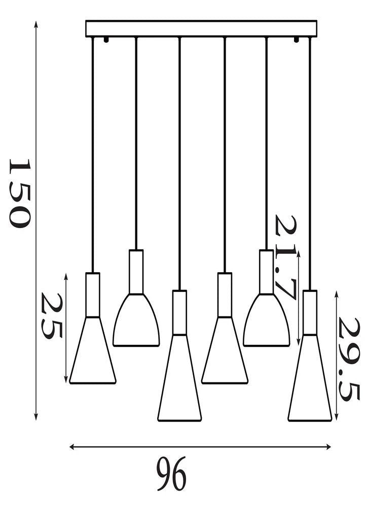Hanglamp Cannes LED Latte Metal and Amber Glass by Searchlight