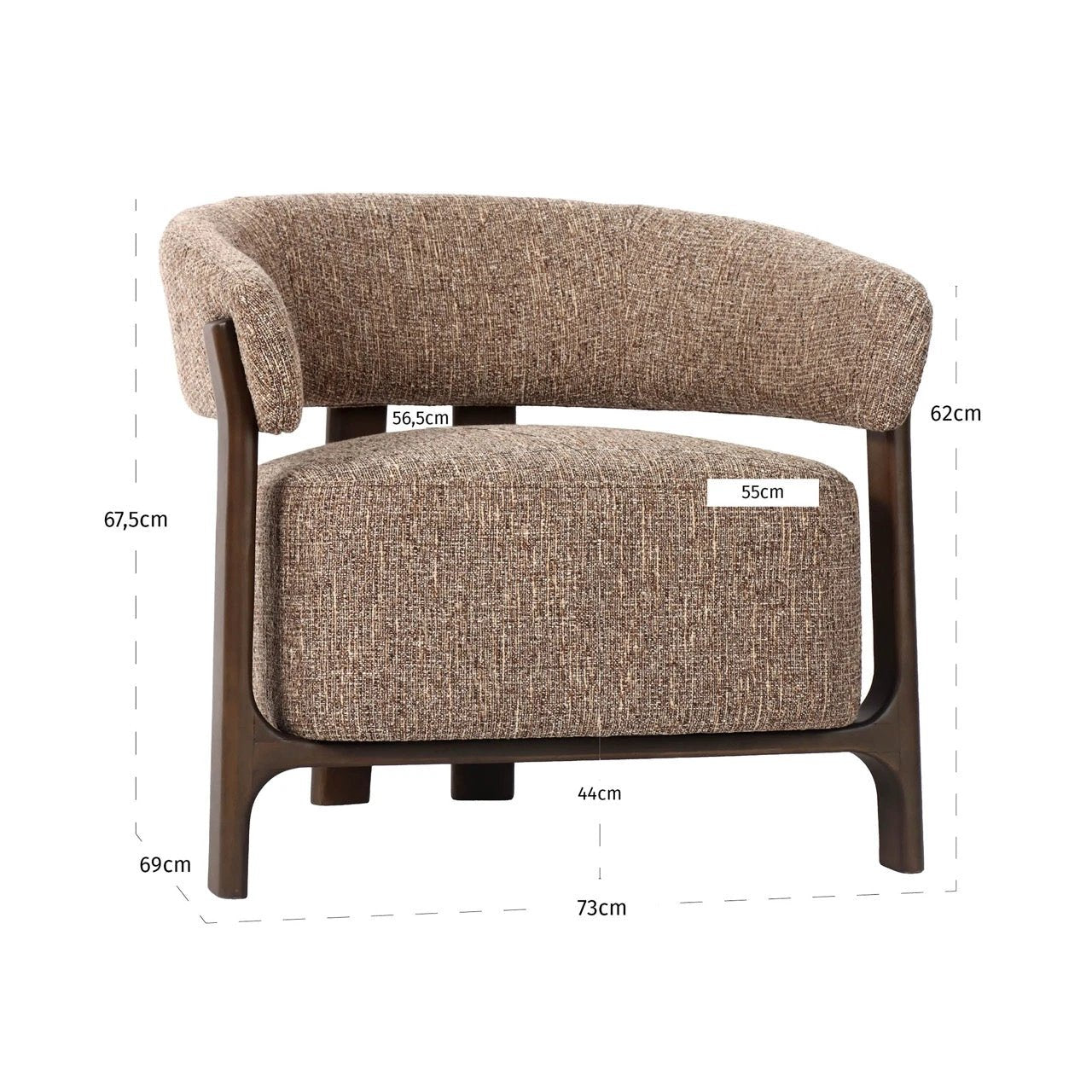 Fauteuil Dalara bruin tweed by Richmond Interiors