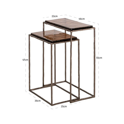 Bijzettafel Villano brons (Set van 2) by Richmond Interiors