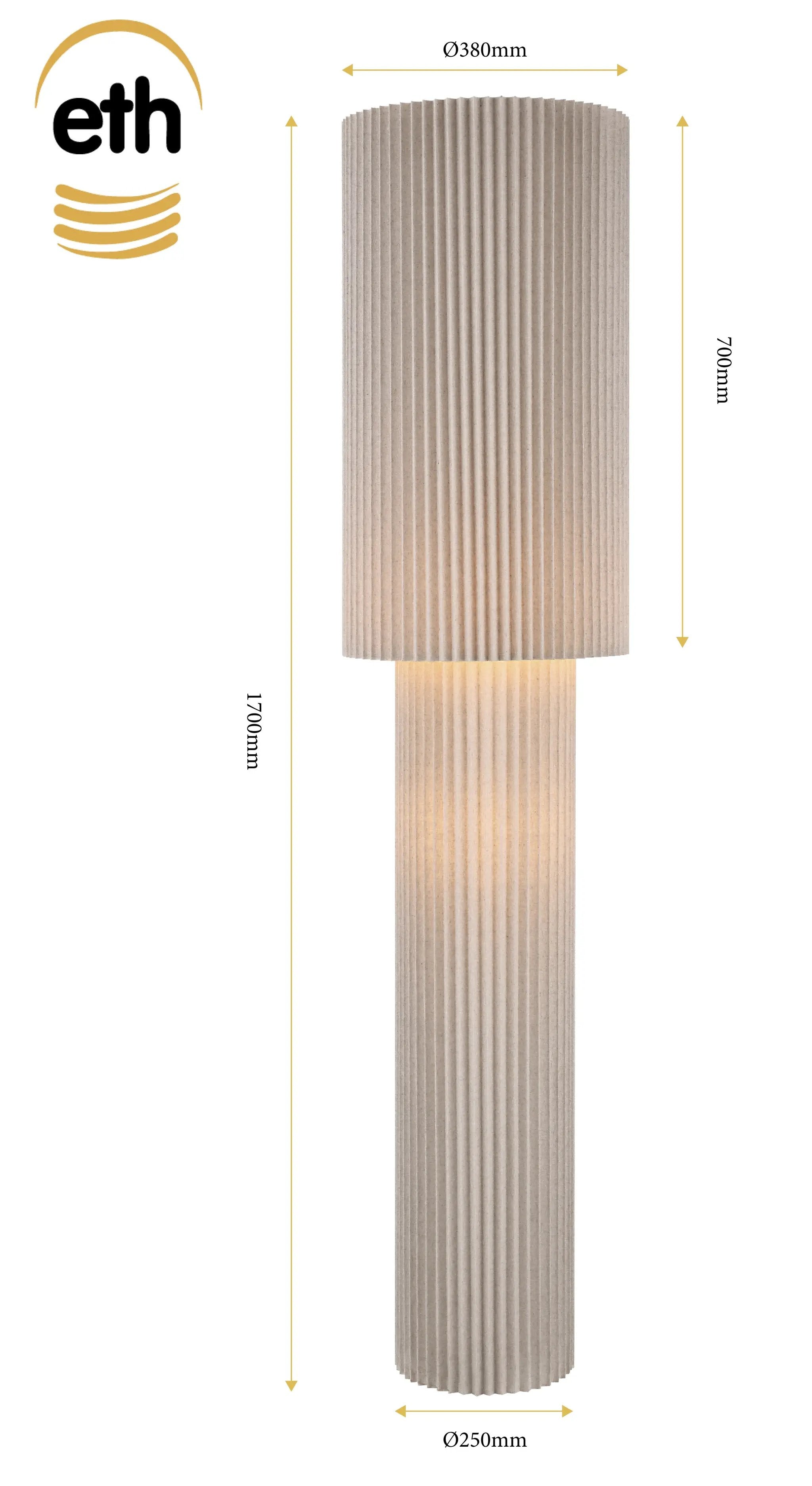 Vloerlamp Renate – Statement vloerlamp met geplisseerde linnen stof | 170cm by ETH