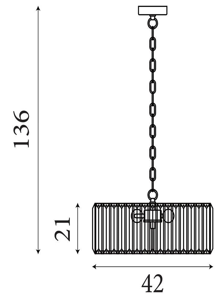 Hanglamp/Plafondlamp Chapeau 4Lt Chrome & Mixed Glass by Searchlight