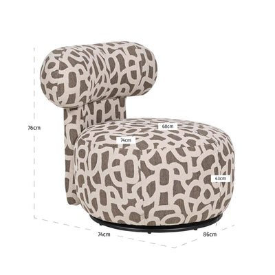 Loungestoel Kaya gevlochten bruin by Richmond Interiors