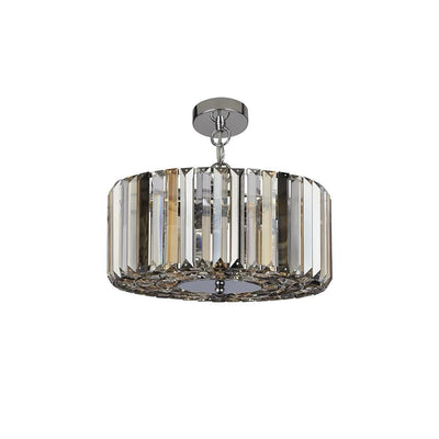 Hanglamp/Plafondlamp Chapeau 3Lt Chrome & Mixed Glass by Searchlight