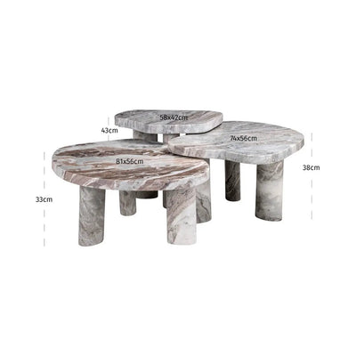 Salontafel Camino Blush beige (set van 3) by Richmond Interiors