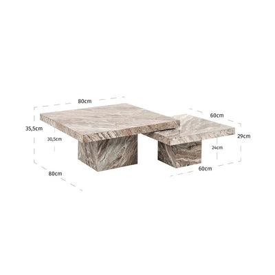 Salontafel Rashford Blush beige (Set van 2) by Richmond Interiors
