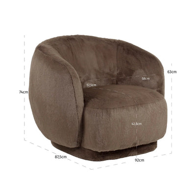 Loungestoel Negreslo brown pluizig by Richmond Interiors
