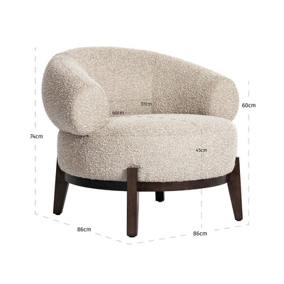 Loungestoel Montana natural chunky brandvertragend by Richmond Interiors