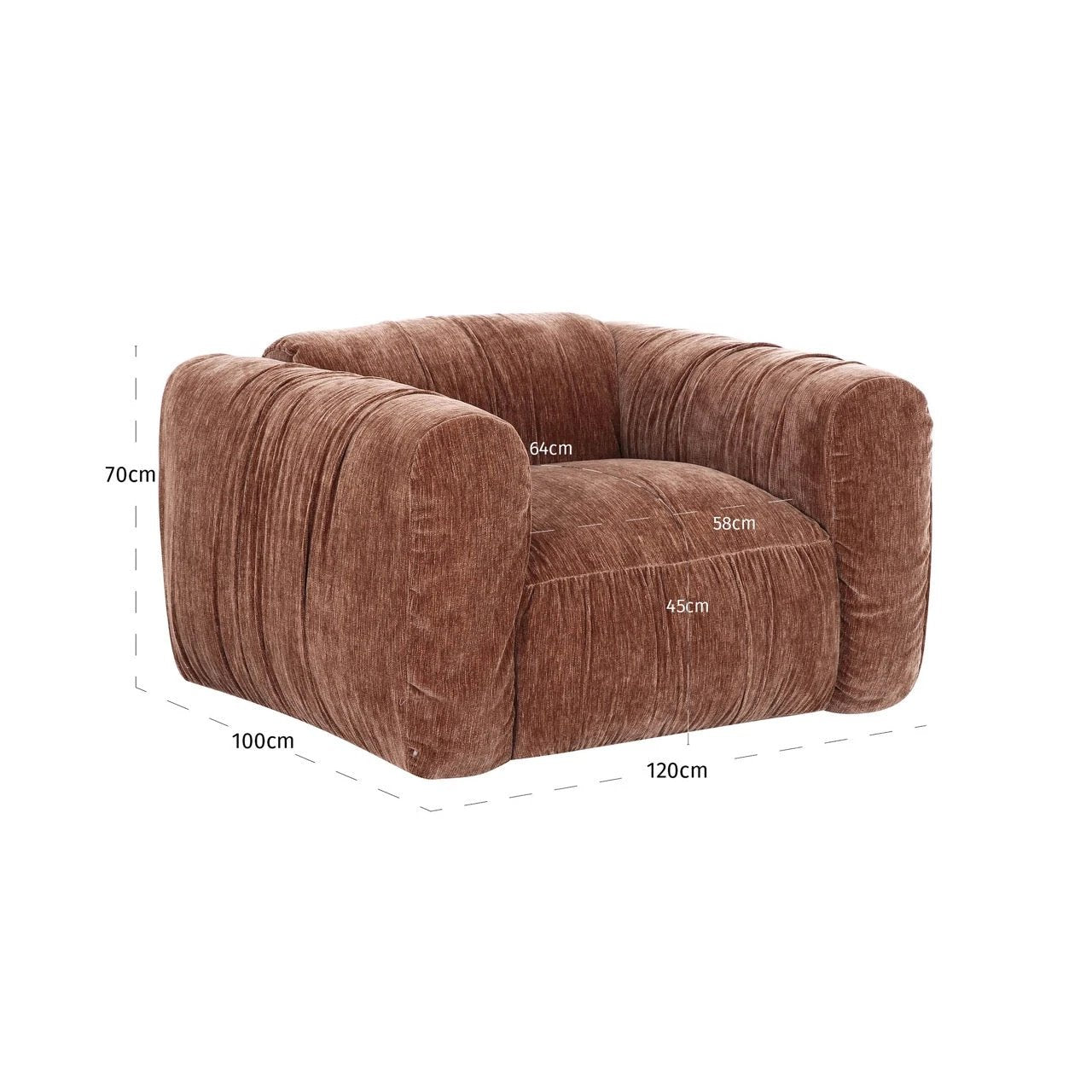 Loungestoel Monty Be Straight coffee by Richmond Interiors