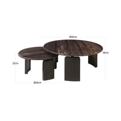 Salontafel Menton bordeaux (set van 2) by Richmond Interiors