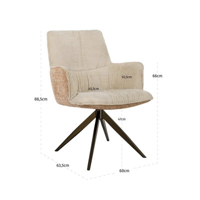 Eetkamerstoel Chase ginger jacquard draaibaar by Richmond Interiors