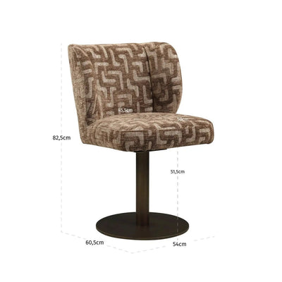Eetkamerstoel Fiona bruin labyrint draaibaar by Richmond Interiors