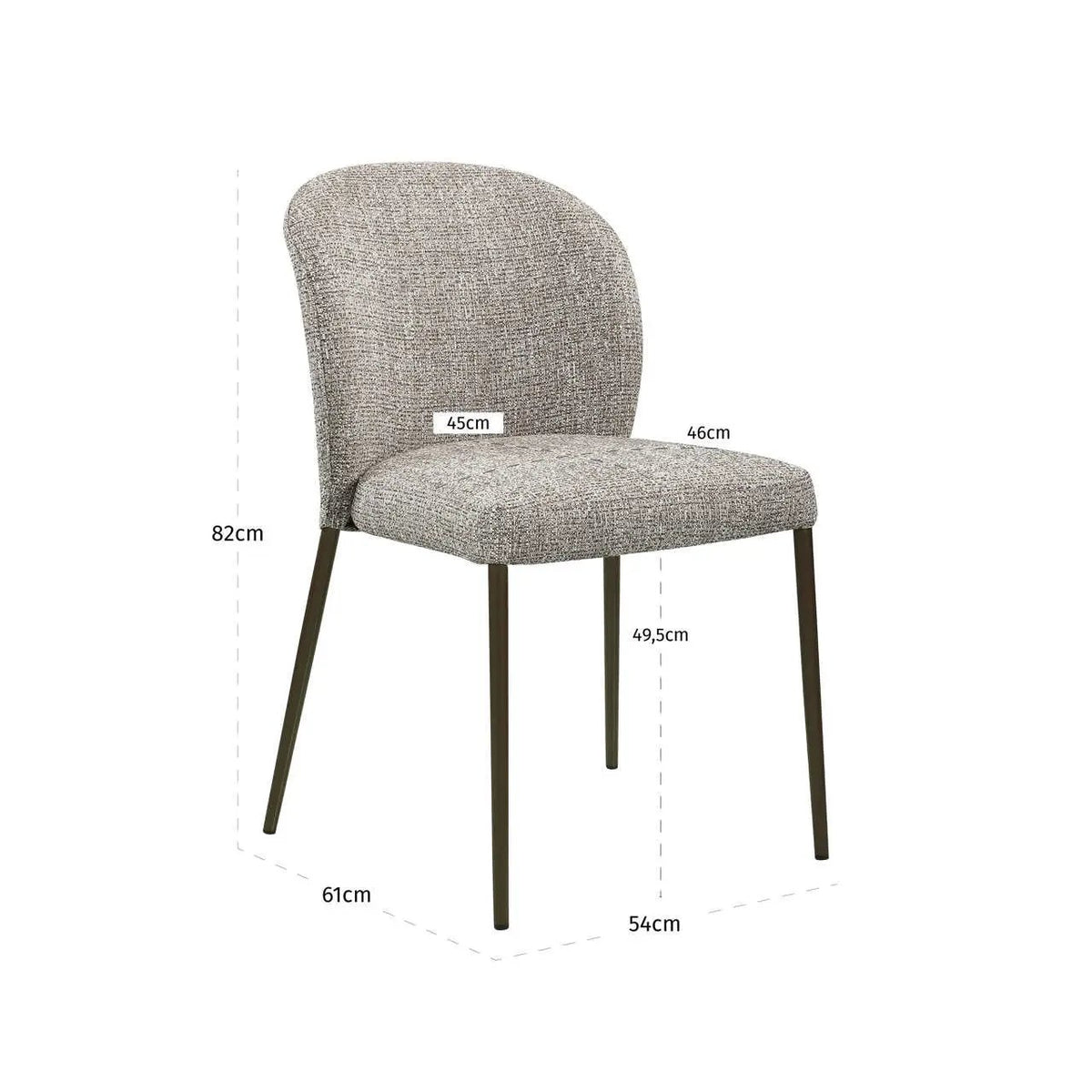 Eetkamerstoel Stacker earth tweed vlamvertragend (set van 2) by Richmond Interiors