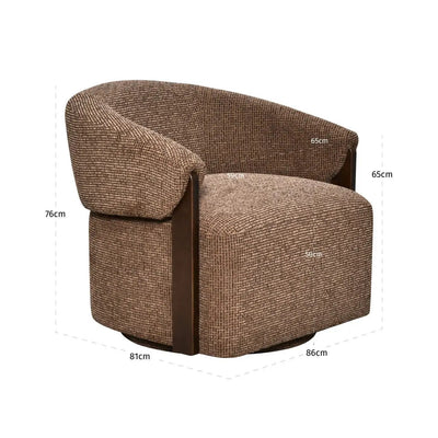 Loungestoel Marina brown blockweave draaibaar brandvertragend by Richmond Interiors