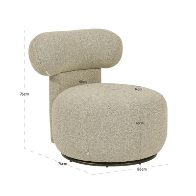 Loungestoel Kaya cayenne brown draaibaar by Richmond Interiors