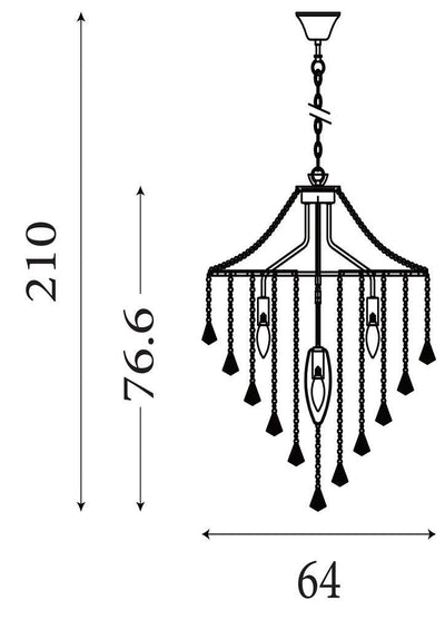 Kroonluchter Dorchester 5Lt Chrome Metal & Crystal by Searchlight