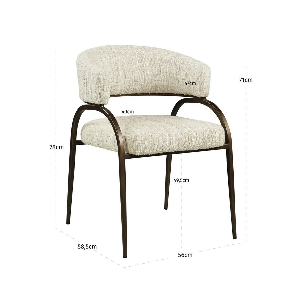 Eetkamerstoel Charda beige angora by Richmond Interiors