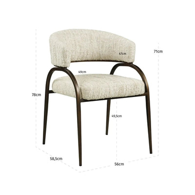Eetkamerstoel Charda beige angora by Richmond Interiors
