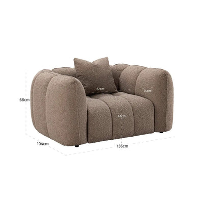 Loungestoel Hogan mocca chunky brandvertragend by Richmond Interiors