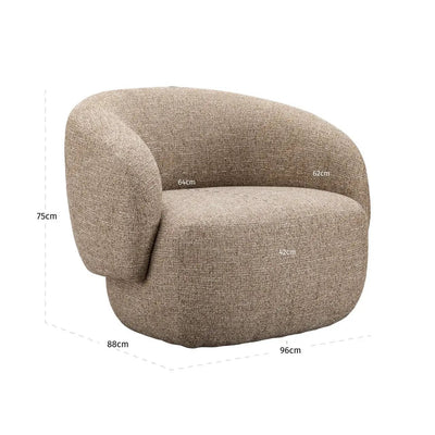 Loungestoel Milano sand tweed brandvertragend by Richmond Interiors
