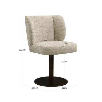 Eetkamerstoel Fiona naturel softweave draaibaar by Richmond Interiors