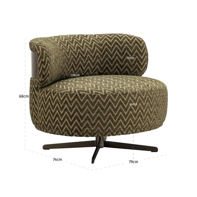 Loungestoel Lauren mos met chevronpatroon, draaibaar by Richmond Interiors