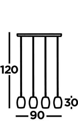 Hanglamp Laser 4Lt Black & Gold Laser Cut Metal by Searchlight