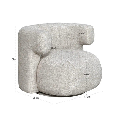 Loungestoel Talley cream tweed draaibaar by Richmond Interiors