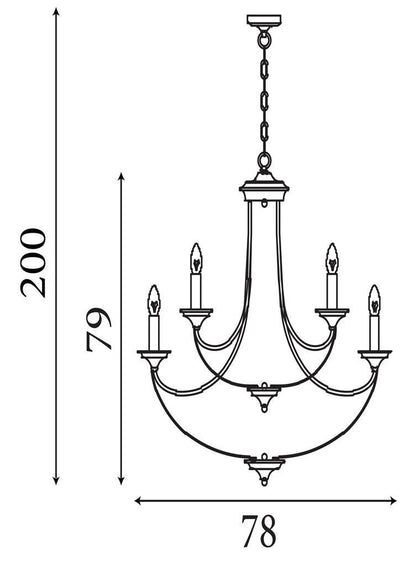 Kroonluchter Belfry 9Lt Dark Bronze & Brown Metal by Searchlight
