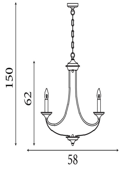 Kroonluchter Belfry 5Lt Dark Bronze & Brown Metal by Searchlight