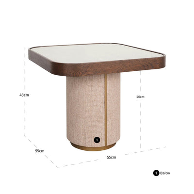 Bijzettafel Willox bruin inclusief glas by Richmond Interiors