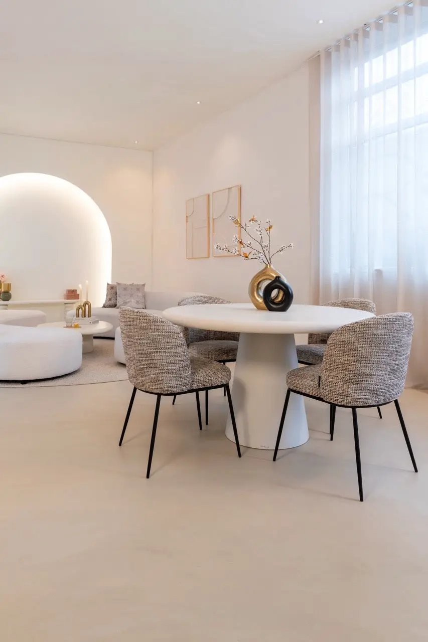Eetkamerstoel Elvi mocca chunky brandvertragend (set van 2) by Richmond Interiors