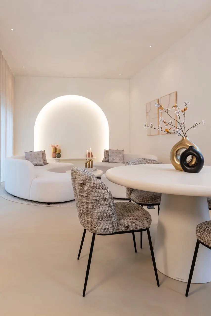 Eetkamerstoel Elvi mocca chunky brandvertragend (set van 2) by Richmond Interiors