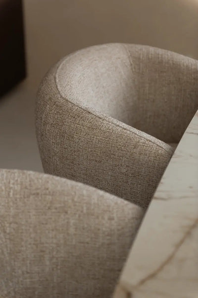 Eetkamerstoel Dinan crème tweed brandvertragend - draaibaar by Richmond Interiors