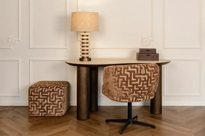 Eetkamerstoel Dinan brown labyrint brandvertragend - draaibaar by Richmond Interiors