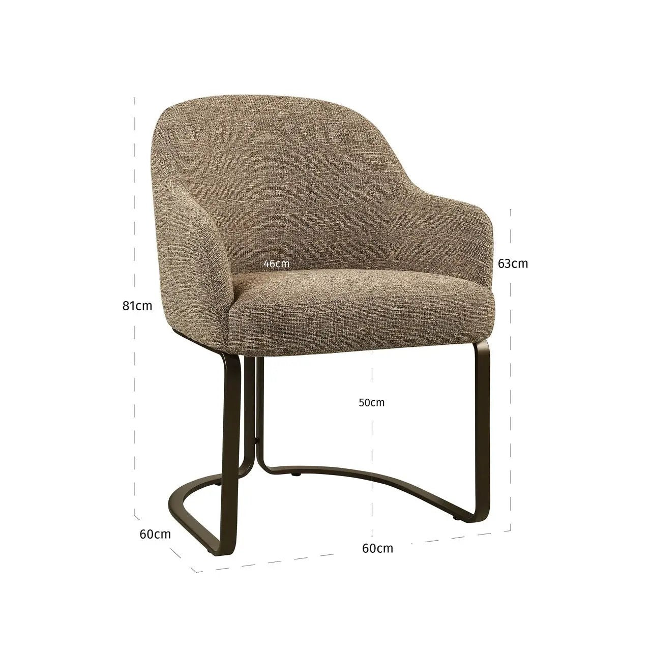 Eetkamerstoel Hadley brown tweed brandvertragend by Richmond Interiors