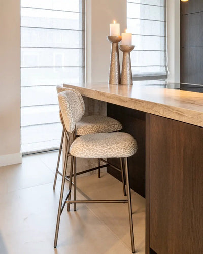 Counterstoel Xenia beige luipaard brandvertragend (Set van 2) by Richmond Interiors